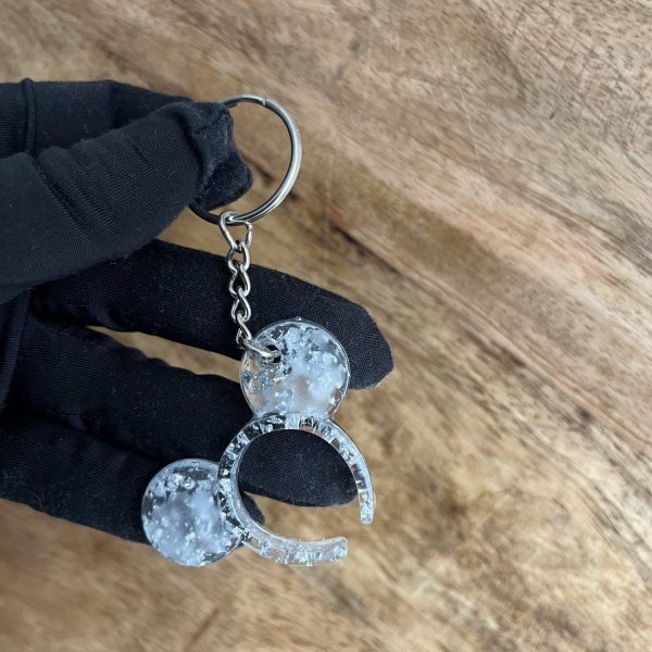 porte clé mickey feuilles d'argent