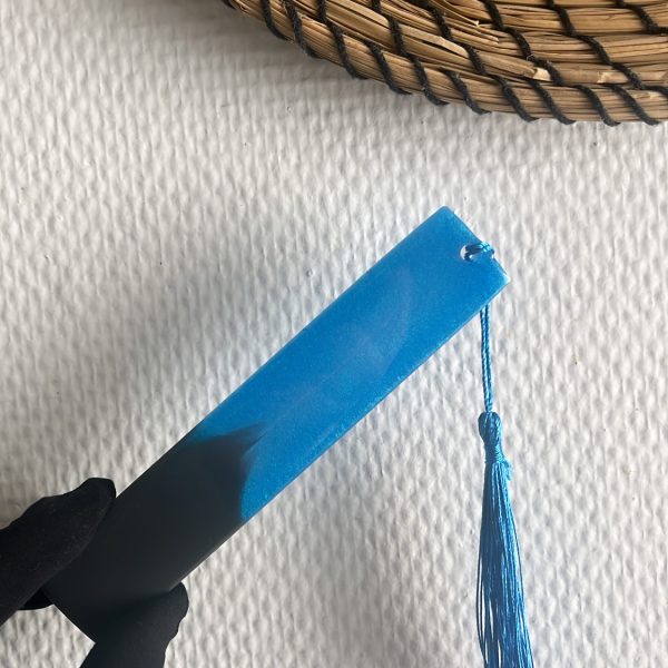 Marque page gris anthracite et bleu
