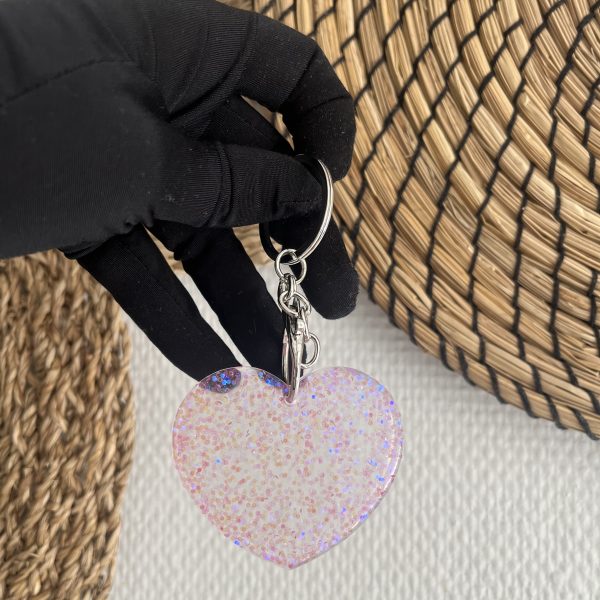 Cœur transparent pailleté