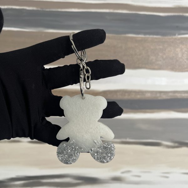 Ours blanc nacré - feuilles d’argent